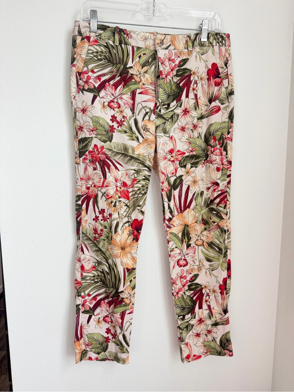 Zara Floral Ankle Print Chinos Pants